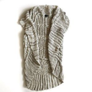 RXB Oatmeal Sleeveless Open Sweater Cardigan - L